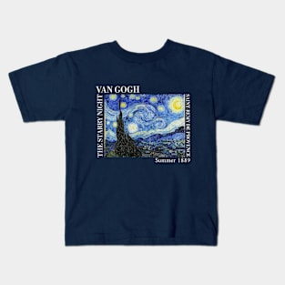 Van Gogh - The Starry Night Stylized with text Full print T-Shirt Kids T-Shirt